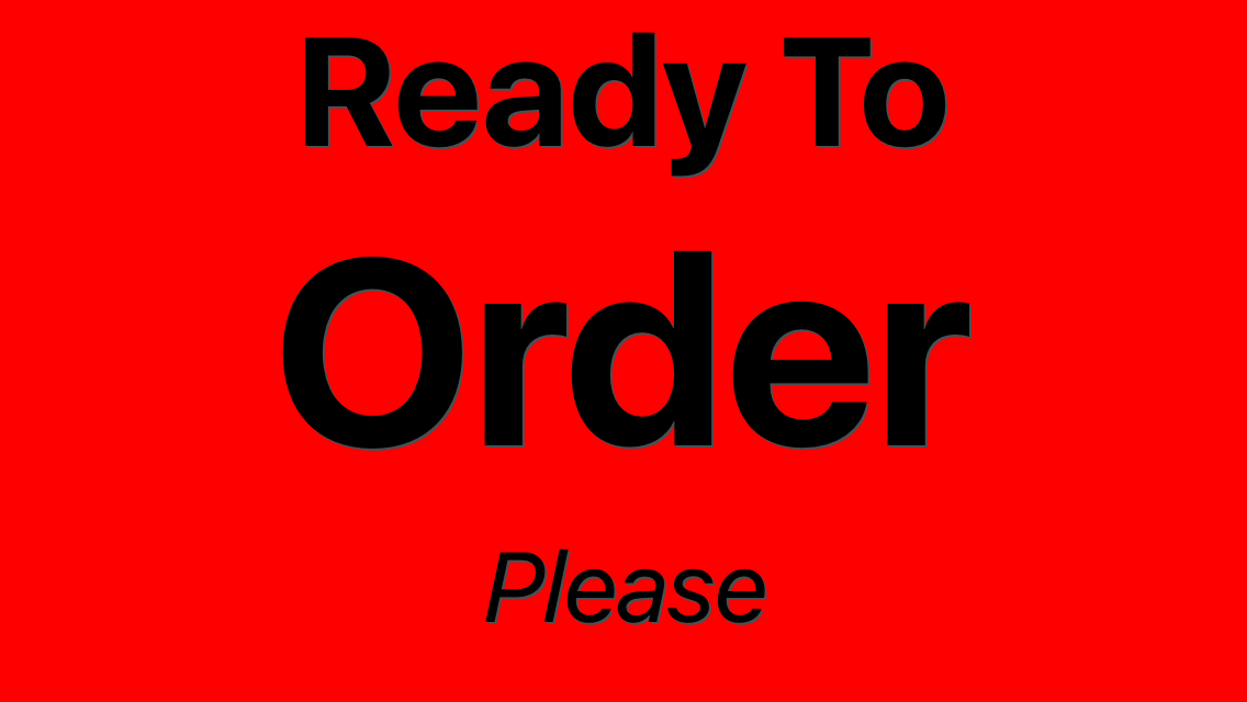 Ready to Order red